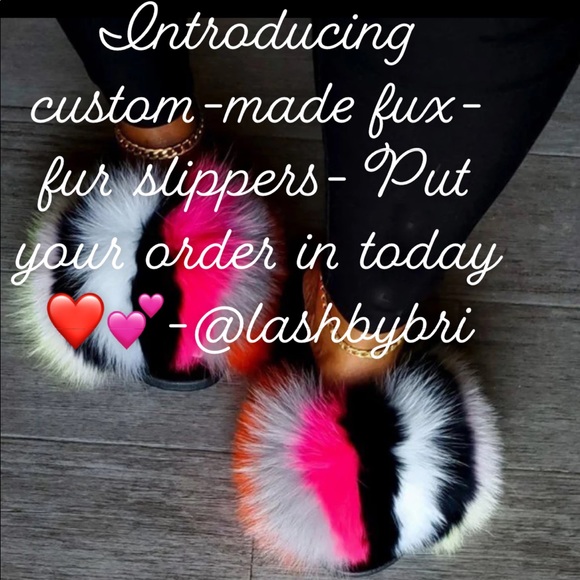 Faux-fur custom made slippers - Picture 2 of 4